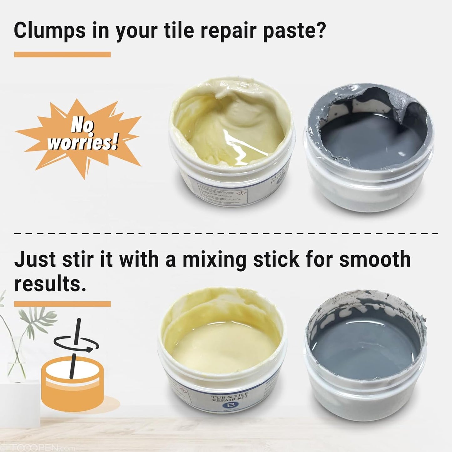 VERNY Tub, Tile and Shower Repair Kit, Fiberglass and Porcelain