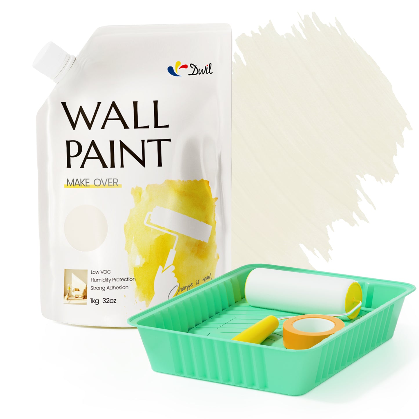 DWIL Wall Paint with Roller Kit - 32 Oz