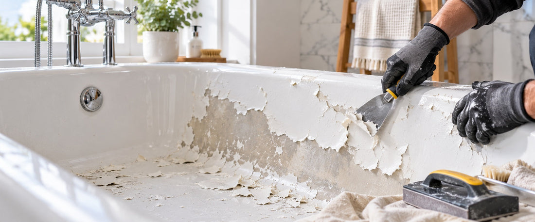 How to Remove Old Reglazing Paint From A Bathtub