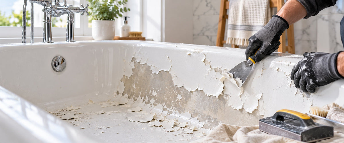 How to Remove Old Reglazing Paint From A Bathtub