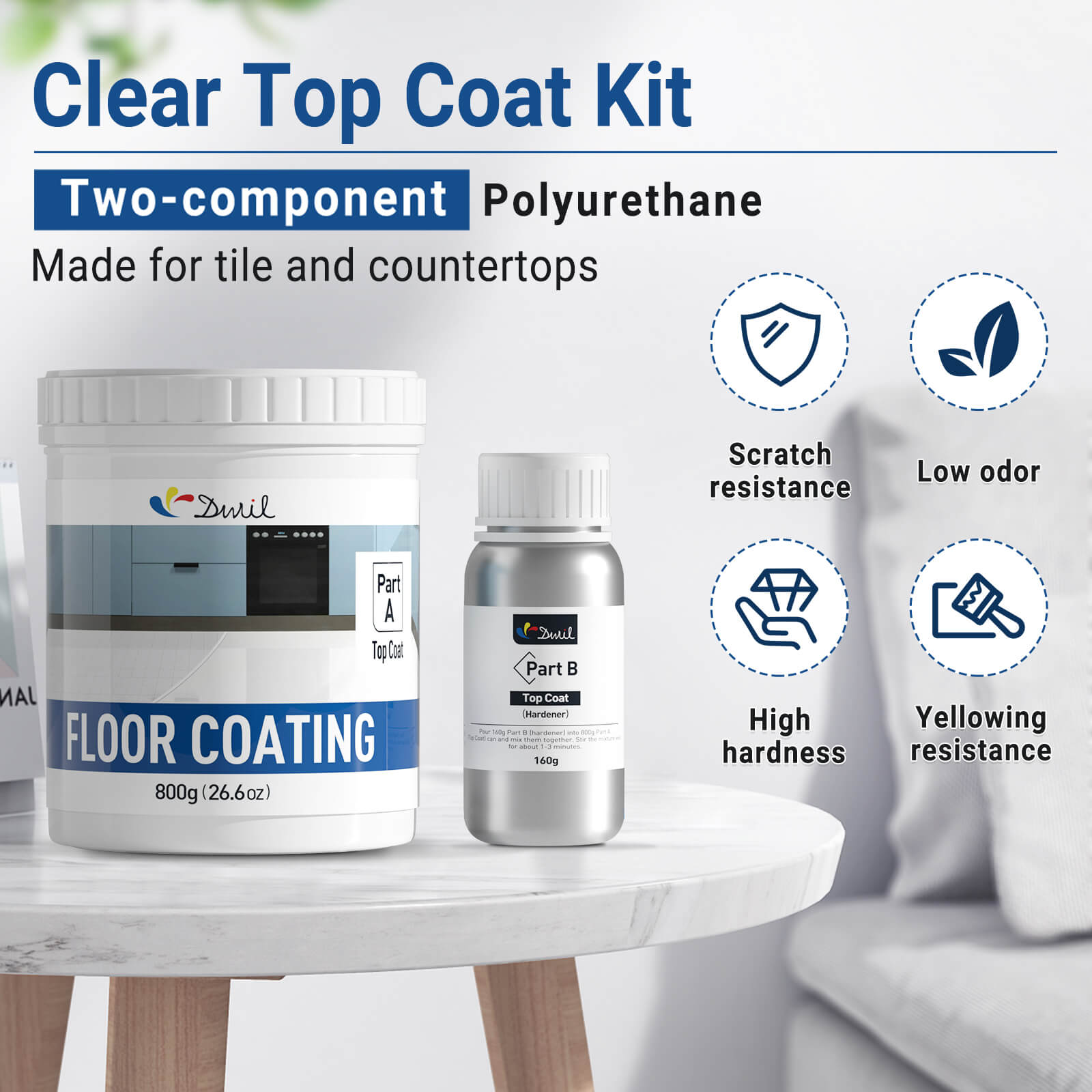 DWIL Clear Top Coat Kit for Floors, Tubs & Tile