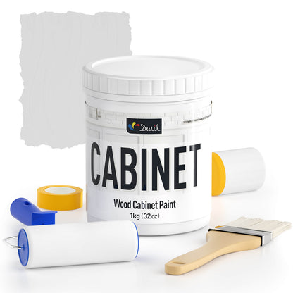 Light Grey-DWIL Wood Cabinet Paint Kit （With tools）