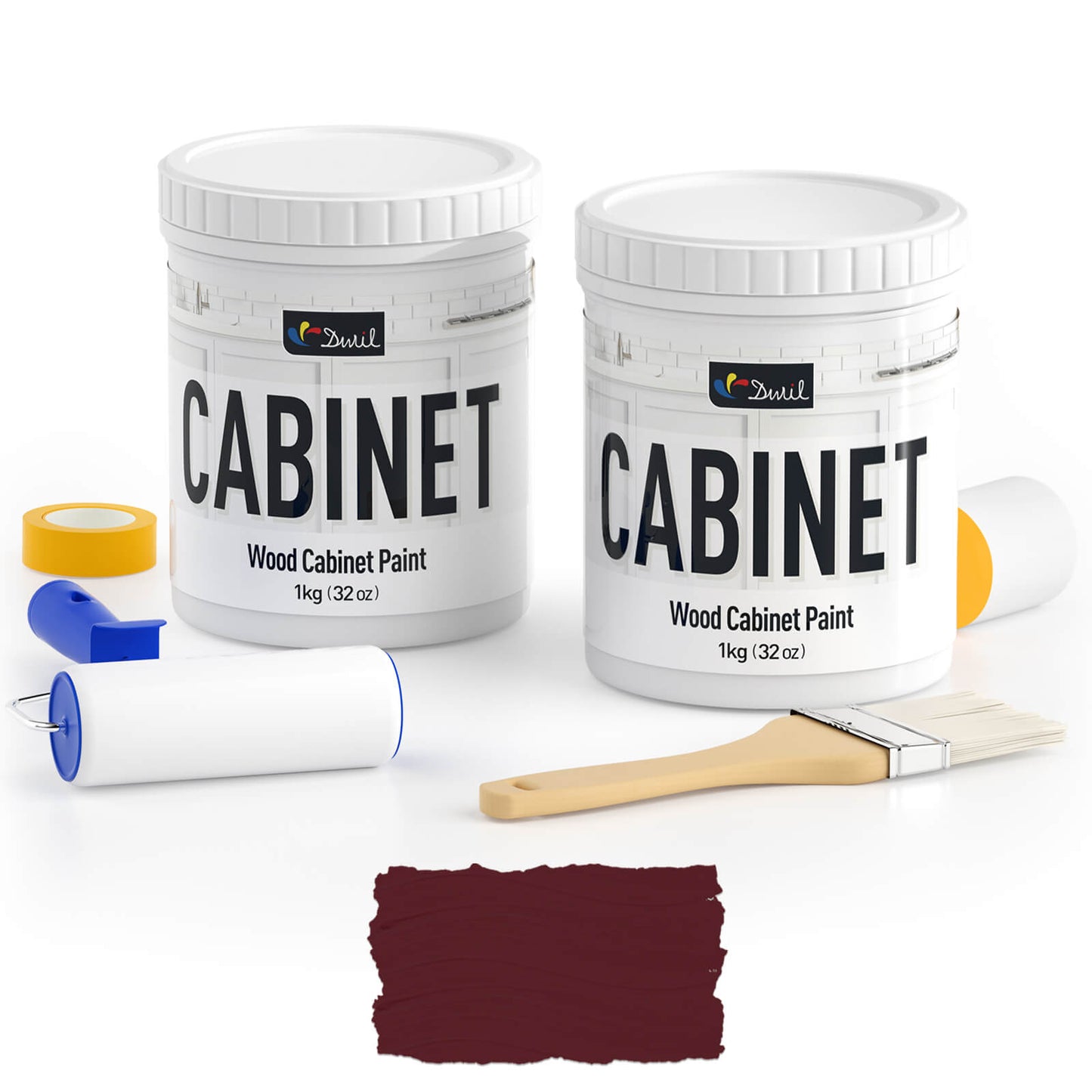 Burgundy-DWIL Wood Cabinet Paint Kit （With tools）