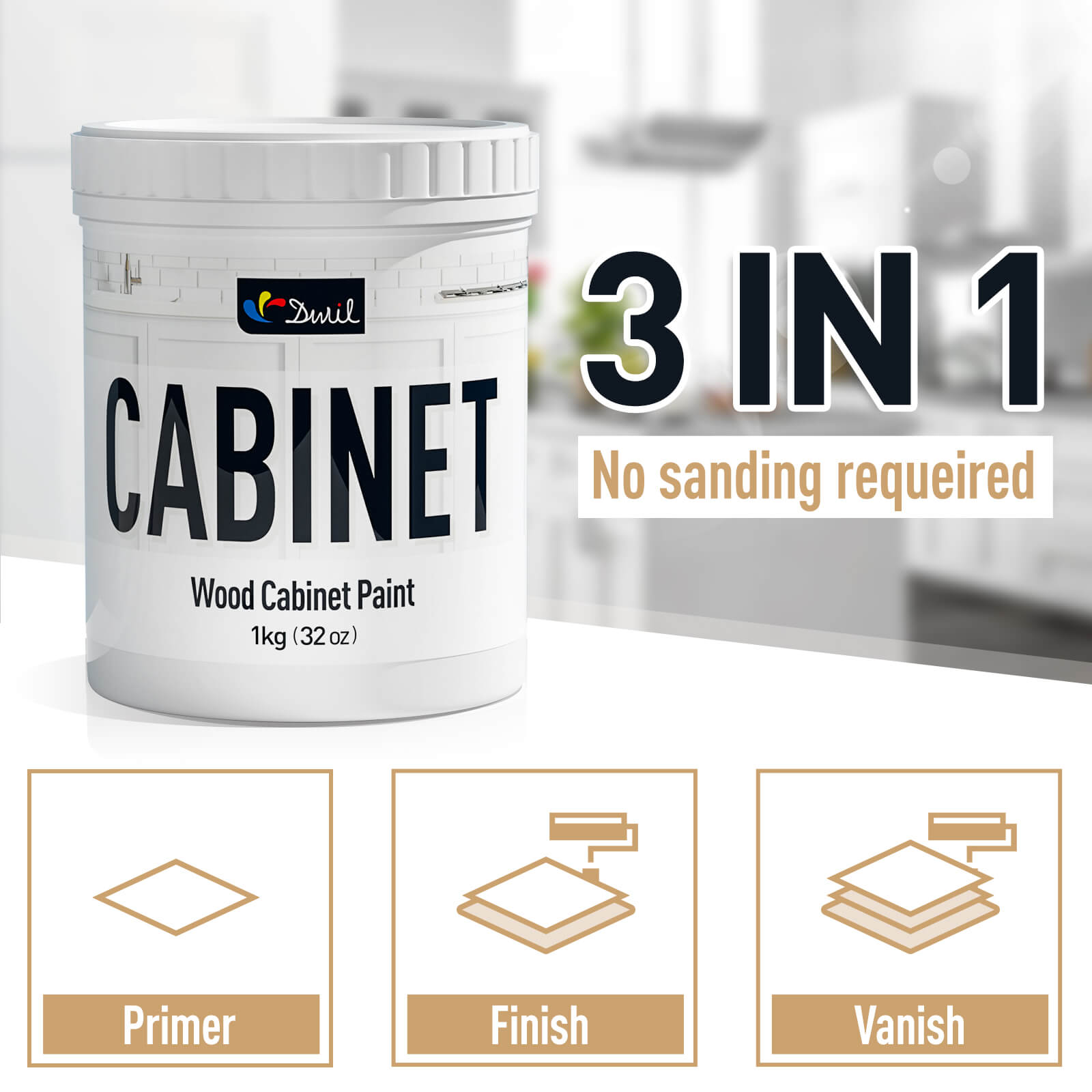 DWIL Wood Cabinet Paint Kit – Tools Included