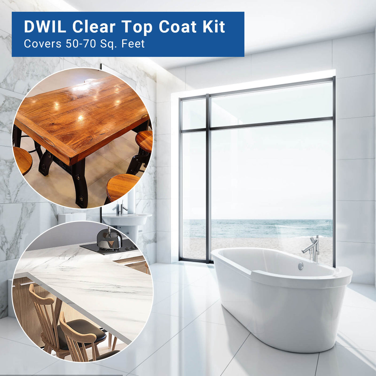 DWIL Clear Gloss Top Coat Kit with Hardener & Tools