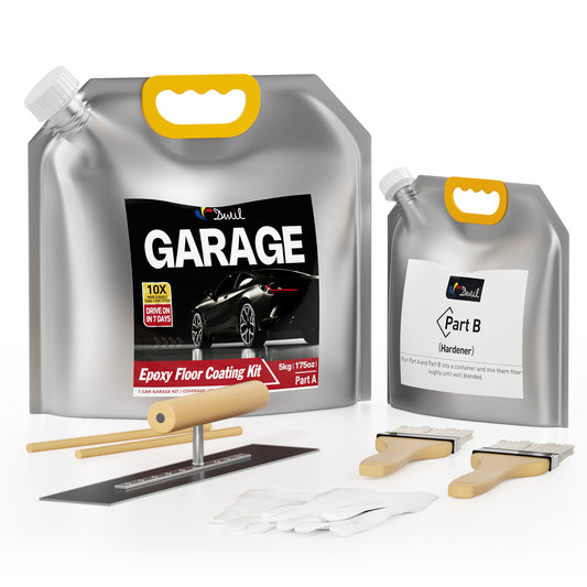 DWILEPOXYSHIELD Garage Floor Epoxy Kit，1 Car Kit