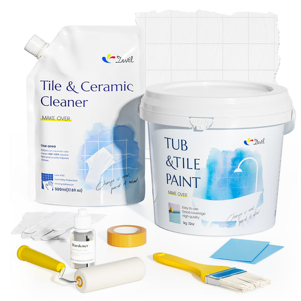 DWIL tub and tile paint kit with surface cleaner