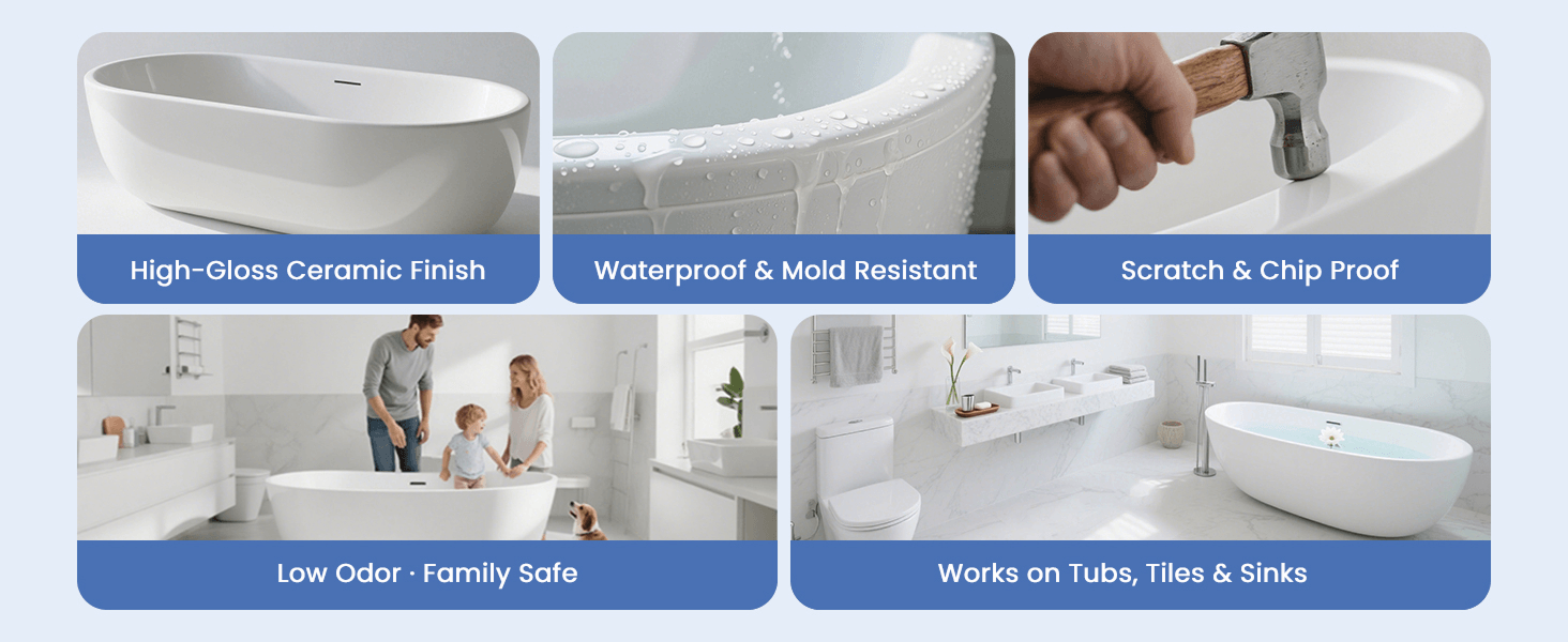 Home bathtub refinishing project using solvent-free low-odor DWIL 2K Epoxy