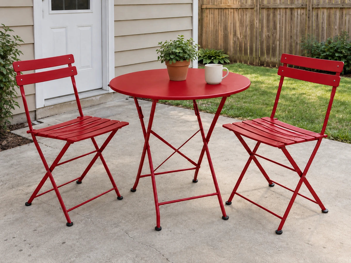 Metal patio furniture — Metal Red