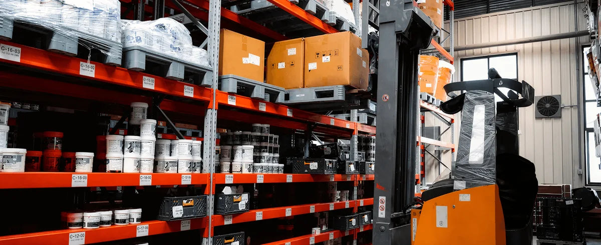 Products stored in a warehouse