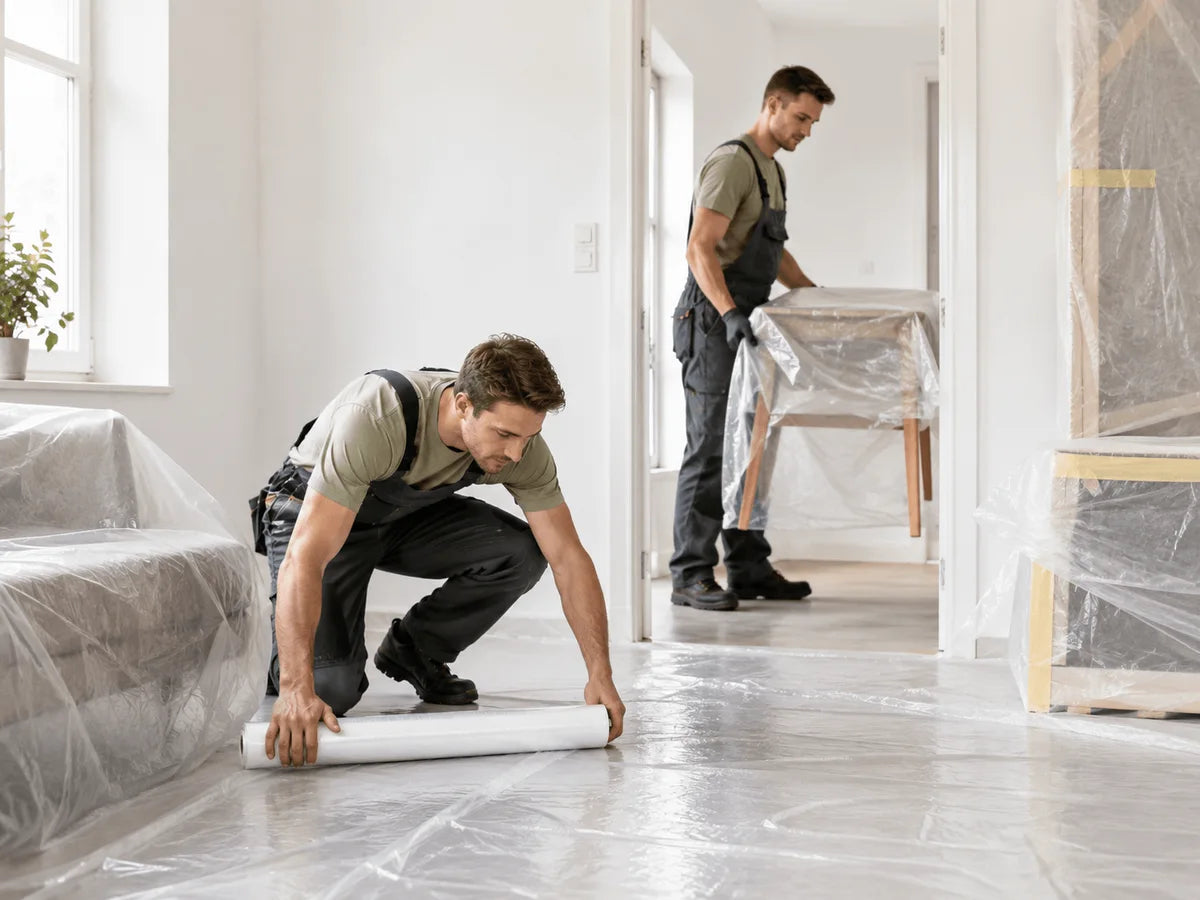 Protecting a room before coating