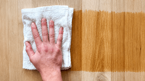 Cleaning a wood furniture surface before applying DWIL paint
