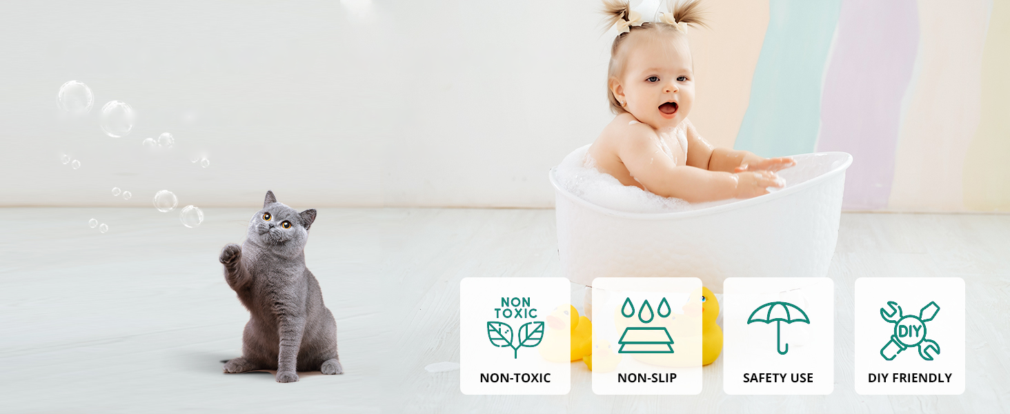 Family-friendly and non-toxic DWIL bathroom refinishing safety message