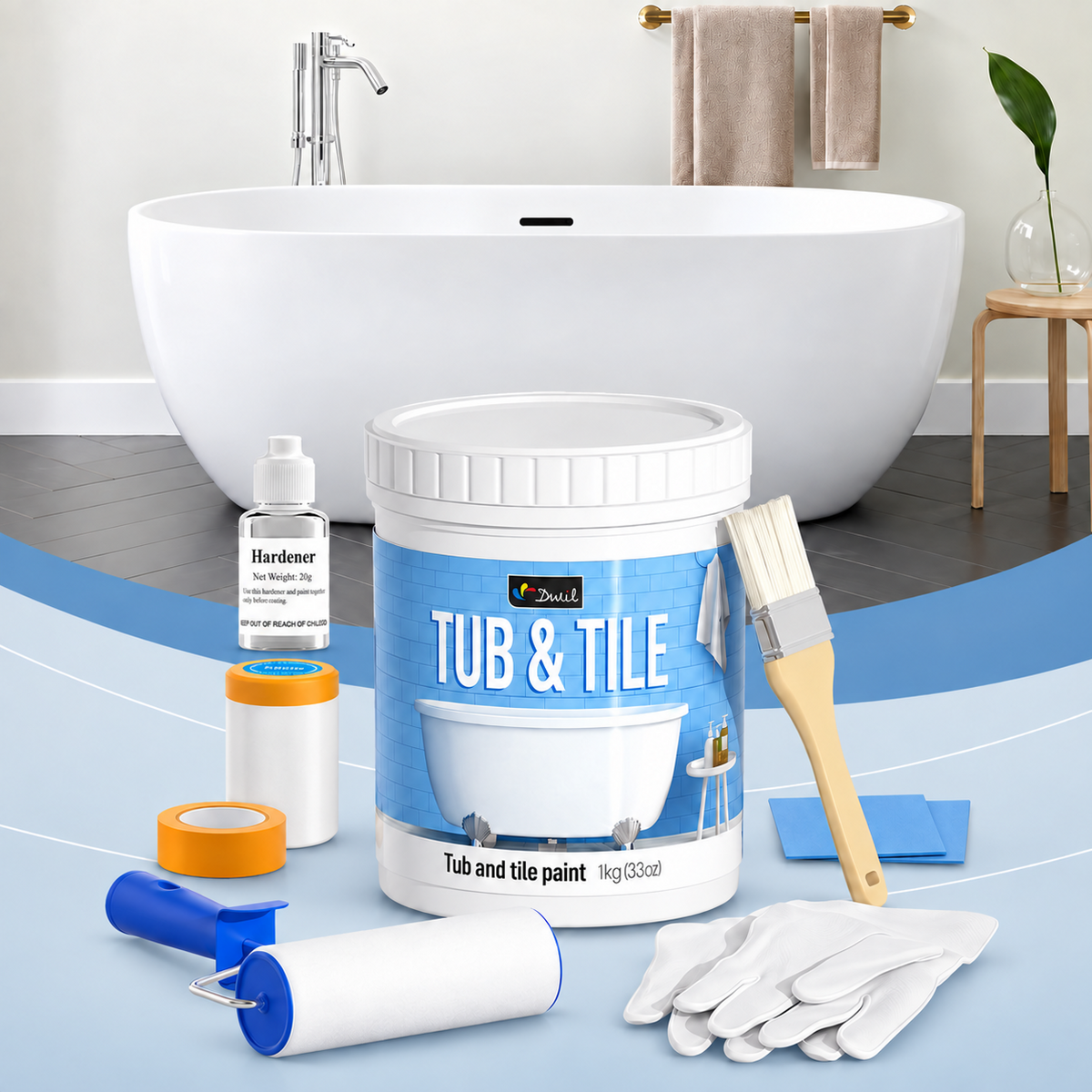 DWIL Water-Based Tub & Tile Refinishing Kit with Tools
