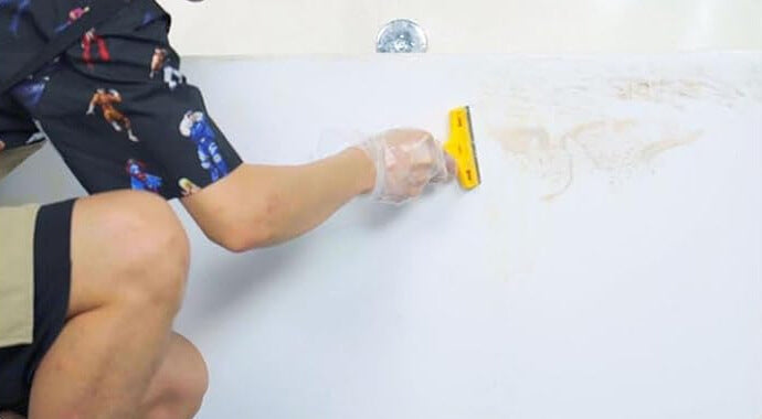 Preparing and cleaning a bathroom surface before applying DWIL paint